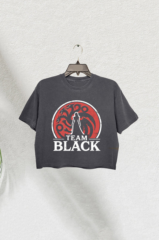 Dragon Team Black Merch Fantasy Crop Tee For Women